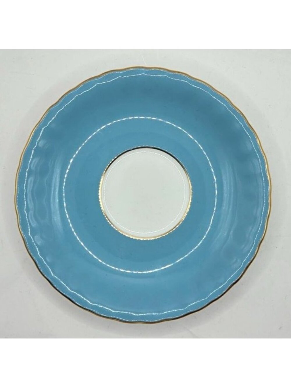 Aynsley Fine Bone China Blue & Gold Trim Saucer Plate 5.5 Inches Cottage Core